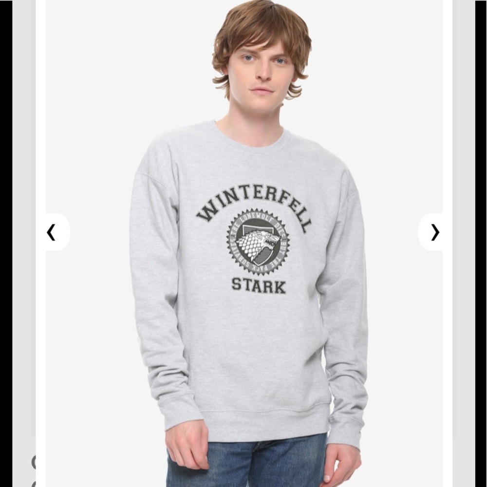 GAME OF THRONES Winterfell Stark SWEATSHIRT NWT